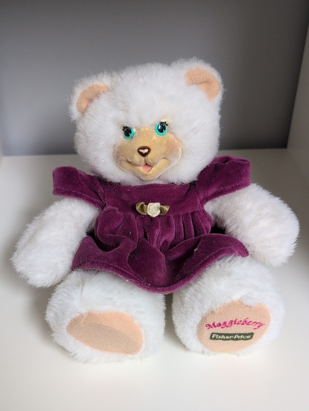 💜2/$20💜 Vintage Fisher Price Maggleberry Plush Bear 1998 With Dress